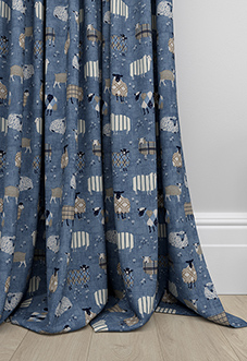 Baa Baa, Denim - Made to Measure Curtains
